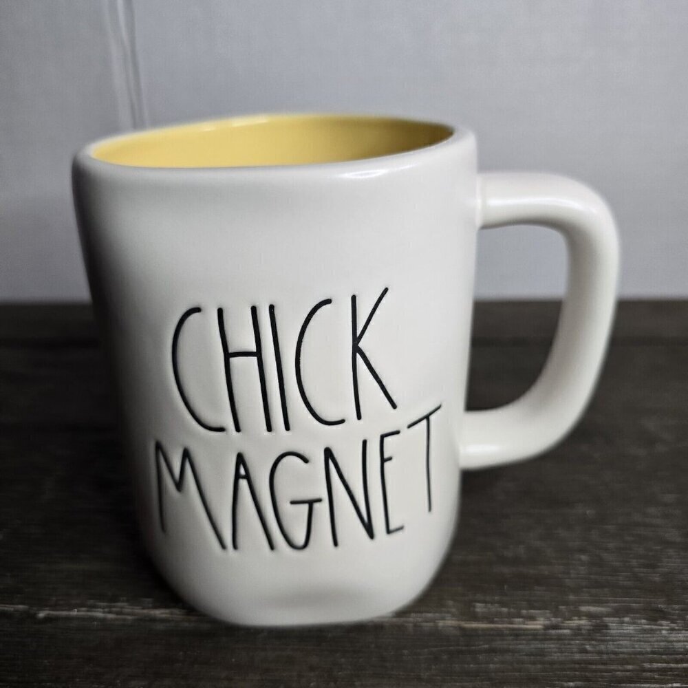 NWT Rae Dunn Artisan Chick Magnet Coffee Mug Easter Yellow Interior Farmhouse